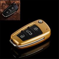 dfgvedvg ABS Material Car Smart Folding Key Cover For Audi A3 8P 8V A4 B7 B8 A6 C6 A8 Tt Q7 Q3 Q5 S6 S3 S4 Key Case For Audi A6 C6