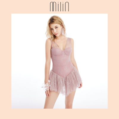 [MILIN] Corset bustier ruffle lace spaghetti straps bodysuit ชุดบอดี้สูทบัสเทียร์สไตล์คอร์เซ็ทสายสปาเก็ตตี้ทรงรัดรูปเสริมโครง / 41 Tiki Treat Jumpsuit