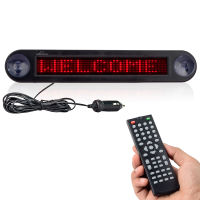 30CM 12V LED Car Sign Remote Control Programmable Scrolling Message LED Display Screen 7X40 Pixels Support English and Russinan