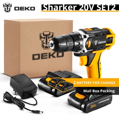 DEKO New Arrival Sharker 20V SET2 Cordless Drill Electric Screwdriver