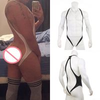 บอดี้สูท ชุดชั้นในผู้ชายเซ็กซี่ Sexy Men Backless Bodysuit Transparent Lingerie Jumpsuit Strap QC8191602