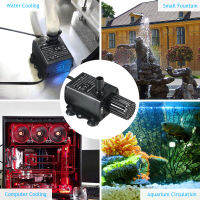 Decdeal Ultra-Quiet Mini DC12V 10W Brushless ปั๊มน้ำ5.5*2.1มม.หญิงกันน้ำน้ำพุ Aquarium หมุนเวียน400L/H ลิฟท์400ซม.