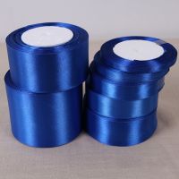 【hot】！ 6/10/15/20/25/38/50mm 25yards/roll blue Silk Wedding Decoration Invitation Card Packing