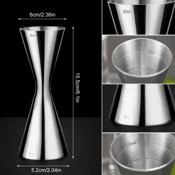 AU Luxe Stainless Steel 18/8 Cocktail Measuring Jigger Cup, 28ml And 14ml