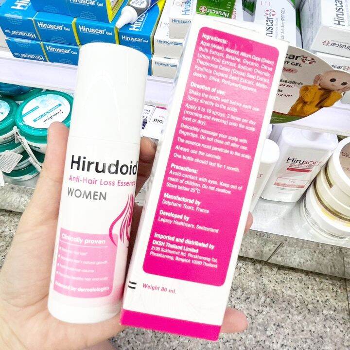 พร้อมส่ง-hiruscar-hirudoid-anti-hair-loss-essence-women-80ml-เอสเซนส์บำรุงหนังศีรษะ-สูตรสำหรับผู้หญิง-จากฮีรููสการ์-ช่วยลดการหลุดร่วงของเส้นผม