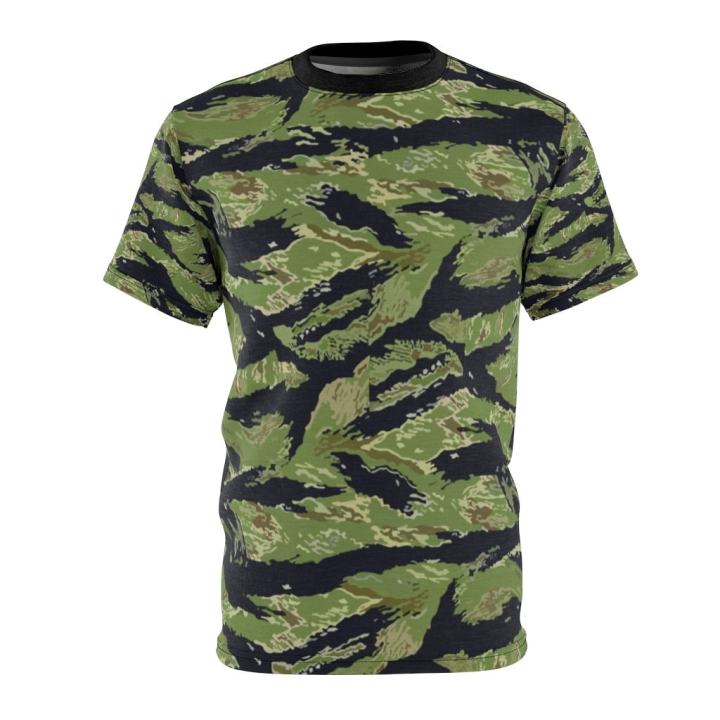 Unisex Aop Cut And Sew Tee Military Tiger Stripe Jungle Camouflage Shirt Lazada Ph 9533