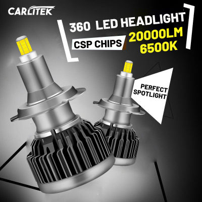 Carlitek H7 360 Degree LED Car Headlights 20000LM HB3 HB4 H8 H9 H1 H11 9006 9005 Car Fog Lamp White 6500K High and Low Beam Bulb