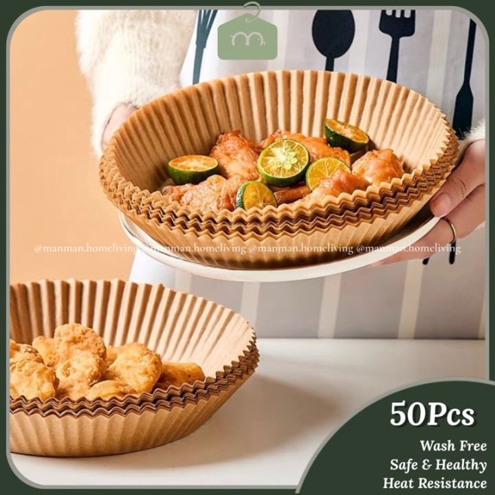 120 Disposable Air Fryer Liners Round Greaseproof Parchment Sheets 20cm