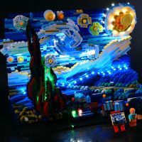 Only led lights kits for Pixel Art Mosaic Painting Starry Van Gogh Pixel Painting (NOT Include The Model)