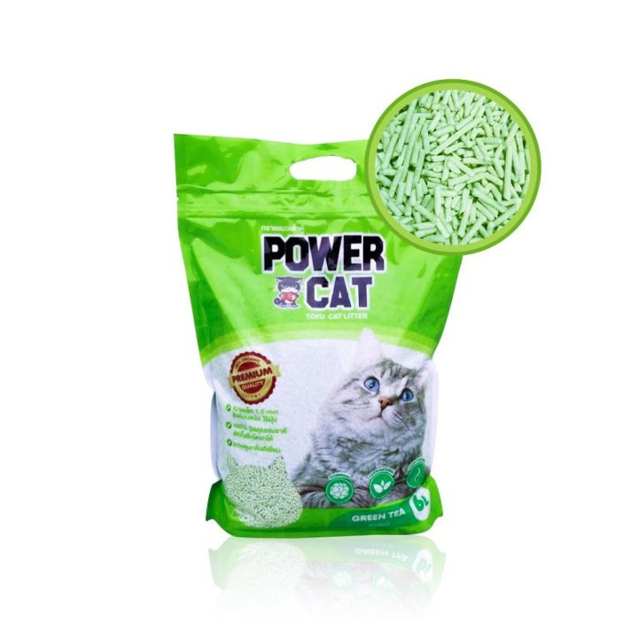 ทรายแมวเต้าหู้-power-cat-แท่งเล็ก-1-5-mm-เกรดพรีเมี่ยม-6-ลิตร