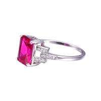 Emerald Cut Square Ring Design Vintage Garnet Ruby Red Stone S925 Silver Cocktail Ring Jewelry Wedding Rings For Women