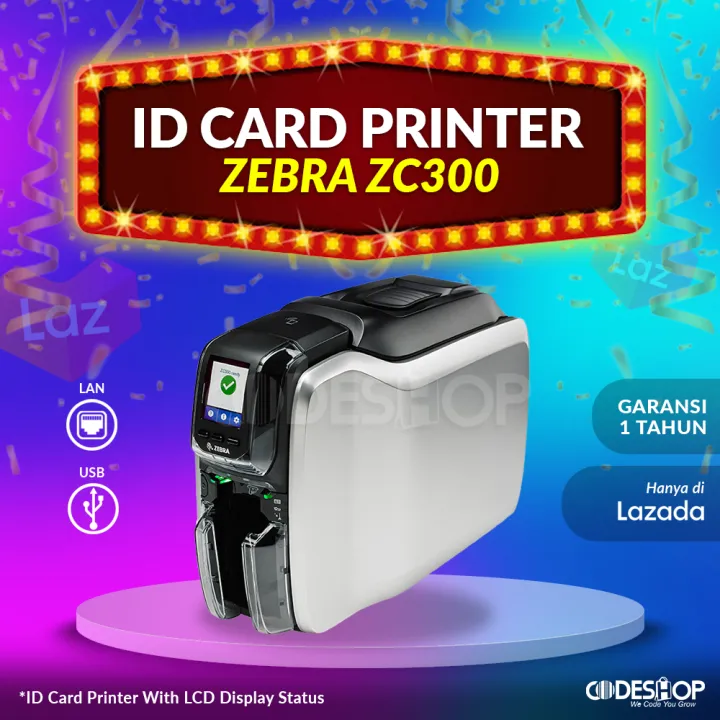 Printer Kartu Id Card Zebra Zc Zc Single Side Lazada Indonesia