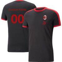 （Hot selling adult and child sizes in 2023） New Mens Black Jersey Womens O-Neck Casual Fashion Top Childrens T-shirt, Customizable Name And Number（Contact Laitu Customization）