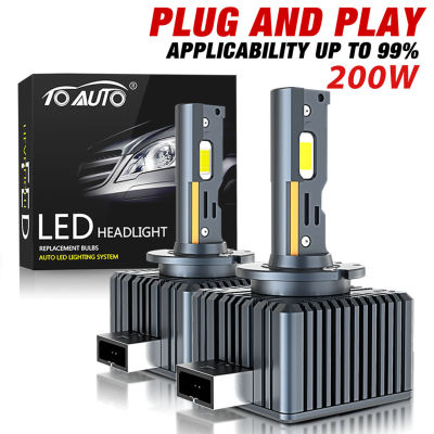 D3S LED ไฟหน้าหลอดไฟ D1S D2S D4S D1R D2R D3R D4R Turbo LED 90000LM สำหรับไฟหน้ารถอัตโนมัติด้วยทองแดง 6500K สีขาว-Laojie