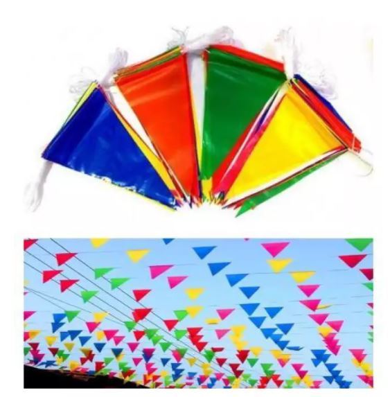 ธงราวหลากสี ธงจัดงานตกแต่ง ธงPVC เชือกไนล่อน อย่างดี เกรดAA ยาว 8 เมตรและ 18 เมตร