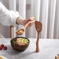 ► Wooden Spoon Rice Spatula Can Stand Up Large Soup Spoon Natural Spatula Spoon Household Tableware Tools Kitchen Cooking Utensils