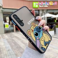 Jjlingji เคสสำหรับ Huawei Nova 5T Honor 20 Pro เคสแฟชั่นน่ารักสติทช์บางมีน้ำค้างแข็งโปร่งใสแข็งขอบสี่เหลี่ยมกันกระแทกปลอกซิลิโคนคลุมทั้งหมดเคสนิ่มป้องกัน