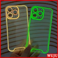 Wuju เคสโทรศัพท์ซิลิโคนใส แบบนิ่ม เรืองแสง กันกระแทก สําหรับ iPhone 14 13 12 11 Pro Max XR X XS 14 Plus
