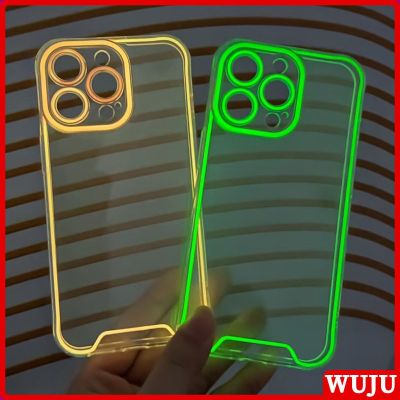 ∋♕ Wuju เคสโทรศัพท์ซิลิโคนใส แบบนิ่ม เรืองแสง กันกระแทก สําหรับ iPhone 14 13 12 XR X XS