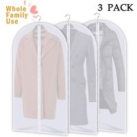 3 Pack Wardrobe Storage Bags Dress Clothes Coat Garment Bag Suit Coat Dust Cover Protector Home Zipper Protector Organizer Wardrobe Organisers