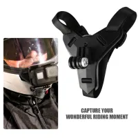 สีดำเหมาะสำหรับ Gopro ที่ใส่หมวกกันน็อคหมวกกันน็อคมอเตอร์ไซค์ Chin Stand Mount HolderAction Sports Camera Holder Accessory