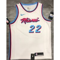 Hot 【hot pressed】nba jersey Miami Heat No. 22 Butler white round neck basketball jersey