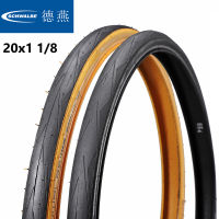 Schwalbe พับจักรยานยาง20x1-1/8 28-451 67TPI สีเหลืองด้านข้างจักรยานเสือภูเขายาง MTB เบา285กรัมขี่จักรยานยาง Pneu 20er 85-115 PSI