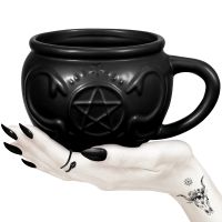 hotx【DT】 Hemoton 520ml Cauldron Mug Witches Ceramics Cup for Banquet (Black)