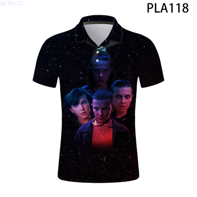 【high quality】  Ropa De Hombre Stranger Things Fashion Casual Summer Short Sleeve New 3d Printed Comics Men Shirts Streetwear Cool Polo Homme