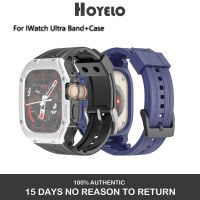 Hoyelo Case+strap for Apple Watch Band Ultra 49mm Modification Kit TPU Case Sport Rubber Strap for Iwatch Series Ultra 49mm Bracelet