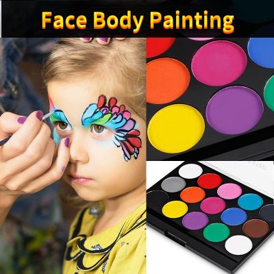 【CW】 15Colors Face Painting Makeup Non Paint with for Vibrant
