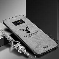 LANLIN สำหรับเคสโทรศัพท์ Samsung Galaxy Note 8เคสเนื้อผ้ารูปกวางผ้าซิลิโคนอ่อนนุ่มกันกระแทกเคสฝาหลัง TPU ไฮบริดแบบนิ่มลายกวางสำหรับเคส Samsung Galaxy Note 8