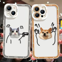 Cute Dog Soft Phone Case Compatible for IPhone Casing 14 13 12 11 Pro XS Max X XR 7 8 6 6S Plus Shockproof Transparent TPU Cover