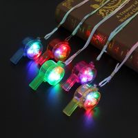 【CW】 1Pc LED Whistle Glowing Colorful Pendant Whistle Survival Whistle Safety Whistle for Outdoor Hiking Camping Glowing Toys