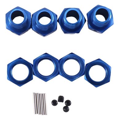 4Piece Extended Wheel Hex Hub Adapter for 1/10 Arrma Kraton Outcast Metal RC Car Upgrades Parts ,Blue