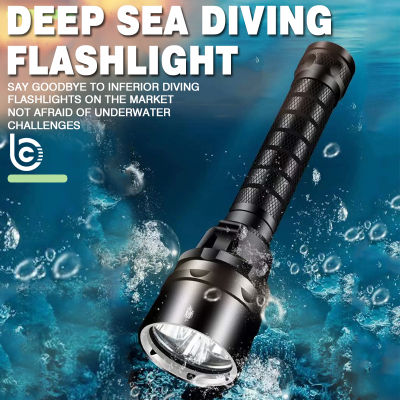 IP68 Powerful Diving Flashlight Highest Waterproof Professional diving light With anti-skid Rope Use 5 x super bright lamp beads