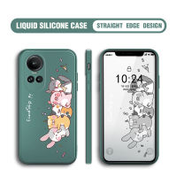 เคส Mop Mall สำหรับ OPPO Reno10 Pro 5G เคสโทรศัพท์ลายการ์ตูนสัตว์มิตรภาพปลอกซิลิโคนของเหลวทรงสี่เหลี่ยมดั้งเดิมเคสป้องกันทนแรงกระแทกกล้องคลุมทั้งหมด