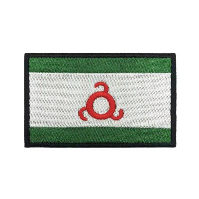 Flag of the Republic of Ingushetia Patches Республика Ингушетия Patch Hook &amp; Loop Iron On Embroidery  Badge Stripe Replacement Parts