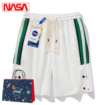 NASA Official Website กางเกงขาสั้นกระดุมแถวร่วม,แฟชั่นฤดูร้อนของผู้ชายแบบฝังตัว,กางเกงกีฬาสบาย ๆ ห้าส่วน BZ0F