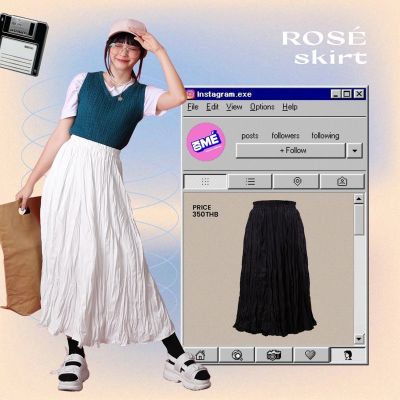 kome.girls กระโปรงยาว รุ่น ROSÉ Skirt