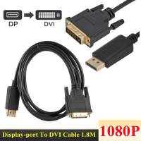 สายแปลงDP TO DVIสายอะแดปเตอร์แปลงdp to dvi-dตัวแปลงDP Male to DVI Female Converter1080P HDสายยาว1.8เมตรA85