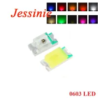 20PCS 0603 SMD LED Blue Yellow White Green Red Orange Purple RGB High Light Emitting Diode DIY Kit Electronic Component