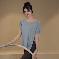 [COD] womens summer loose thin blouse breathable short-sleeved T-shirt outerwear running training fitness sports top