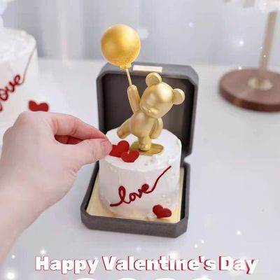 【CW】❐™  hearts with party balloon Happy Birthday for Valentine`s Day Baby Shower Dessert Supplies