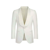 KINGMAN White Wedding Blazer สูทแต่งงาน เสื้อสูทตัดใหม่ เบลเซอร์ แฟชั่น สั่งตัดตามสัดส่วนได้