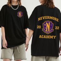 วันพุธ Addams Nevermore Academy โลโก้ T เสื้อใหม่ชุดทีวี T เสื้อผู้ชาย Gothic แขนสั้น O-Neck ขนาดใหญ่เสื้อยืด