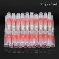 300pcs Red Solder Sealed Heat Shrinkable Tube Wire Connector Heat Shrink Fast Terminal Waterproof Quick Butt Splice Electrical Connectors