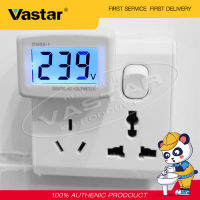 Vastar แผงมิเตอร์ AC,เครื่องทดสอบแรงดันไฟฟ้าดิจิทัลหน้าจอ LCD สีน้ำเงินมิเตอร์โวลต์มิเตอร์สวิตช์110/220V ปลั๊กแบบ Eu/us กำลังไฟ