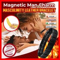 Creative Titanium Steel Bangle No Magnetic Man Charm Masculinity Leather Bracelet Stainless Steel Magnetic Buckle Punk Bracelet