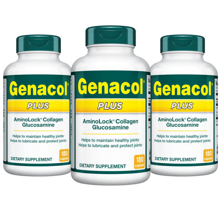 Genacol Plus 180 caps (Value Pack) x 3 Bottles AminoLock Collagen